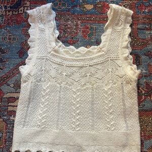 All Saints Ivory Knit Tank Top